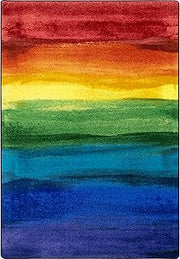 Joy Carpets Rainbow Magic 5'4" x 7'8" Area Rug in Color Rainbow