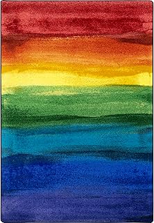 Joy Carpets Rainbow Magic 5'4" x 7'8" Area Rug in Color Rainbow