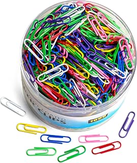 Officemate Vinyl Coated #2 Paper Clips, Assorted Colors, Tub of 1000 (97634)