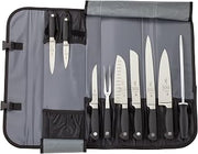 Mercer Culinary Genesis 10-Piece Forged Knife Set with Case, Steel/Black