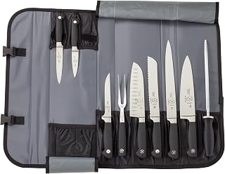 Mercer Culinary Genesis 10-Piece Forged Knife Set with Case, Steel/Black