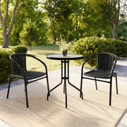 Flash Furniture Black / Set of 2 / Contemporary Patio Dining Chairs