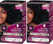 Schwarzkopf Keratin Permanent Hair Dye Cream, 1.0 Black Onyx, Professional Quality Color for Up to 100% Gray Coverage, Bond Enforcing System (Pack of 2)