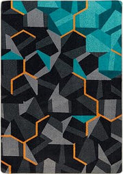 Joy Carpets Stealth 10'9" x 13'2" Area Rug in Color Teal