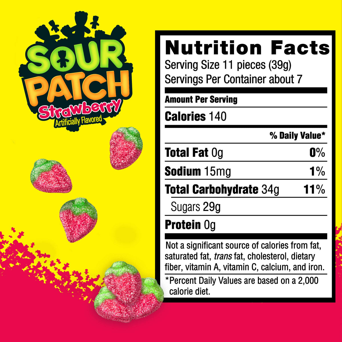 Strawberry Soft & Chewy Candy by Sour Patch Kids – 9 Ounce (Pack of 1), Red