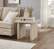 Roundhill Furniture Cavira Modern Faux Marble Living Room End Table, Beige