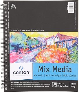Canson Mixed Media Paper Pad, White, 9x12 in