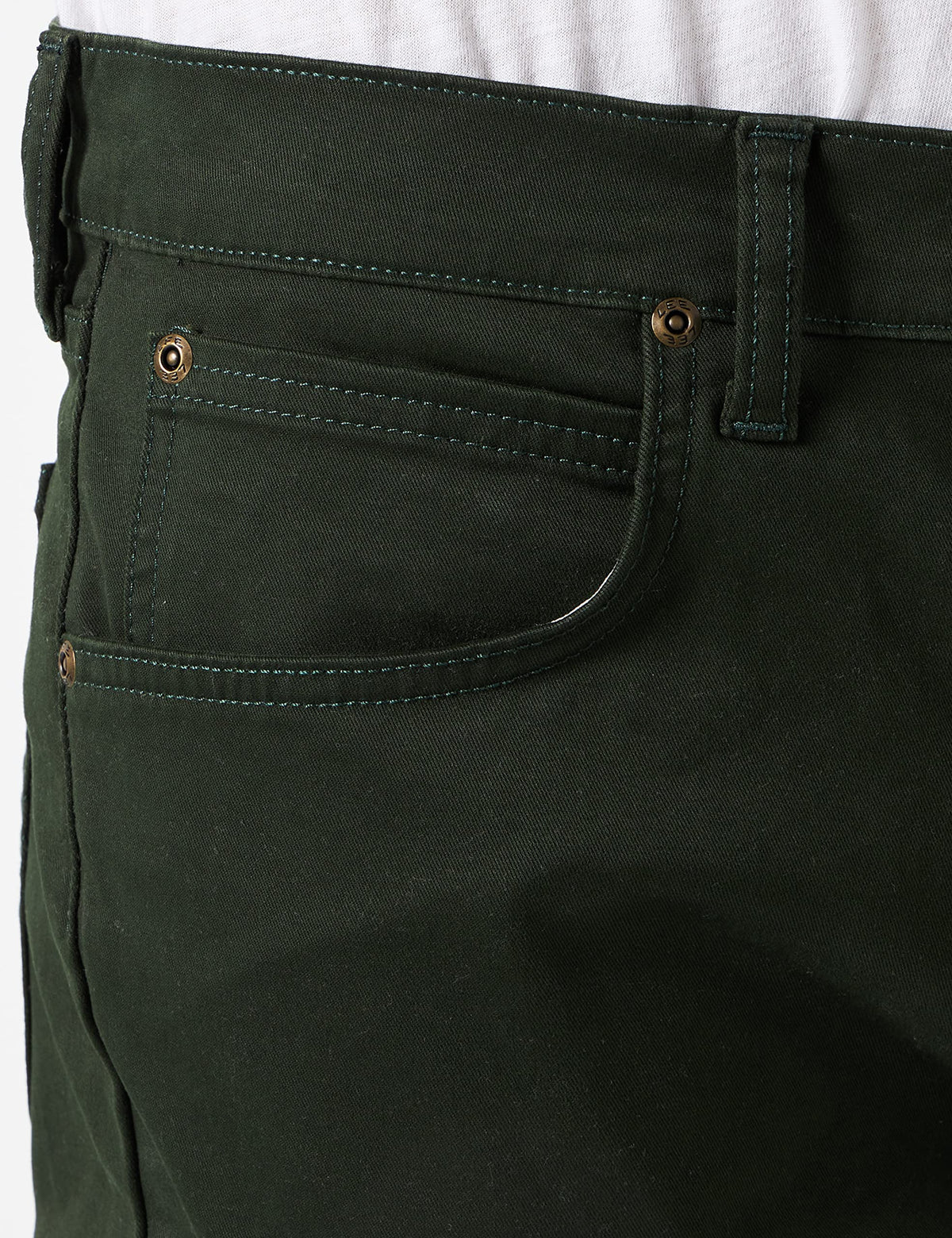 Daren Zip Fly Homme Jeans by Lee – Cotton Elastane, Kelp, Model L707AXIN
