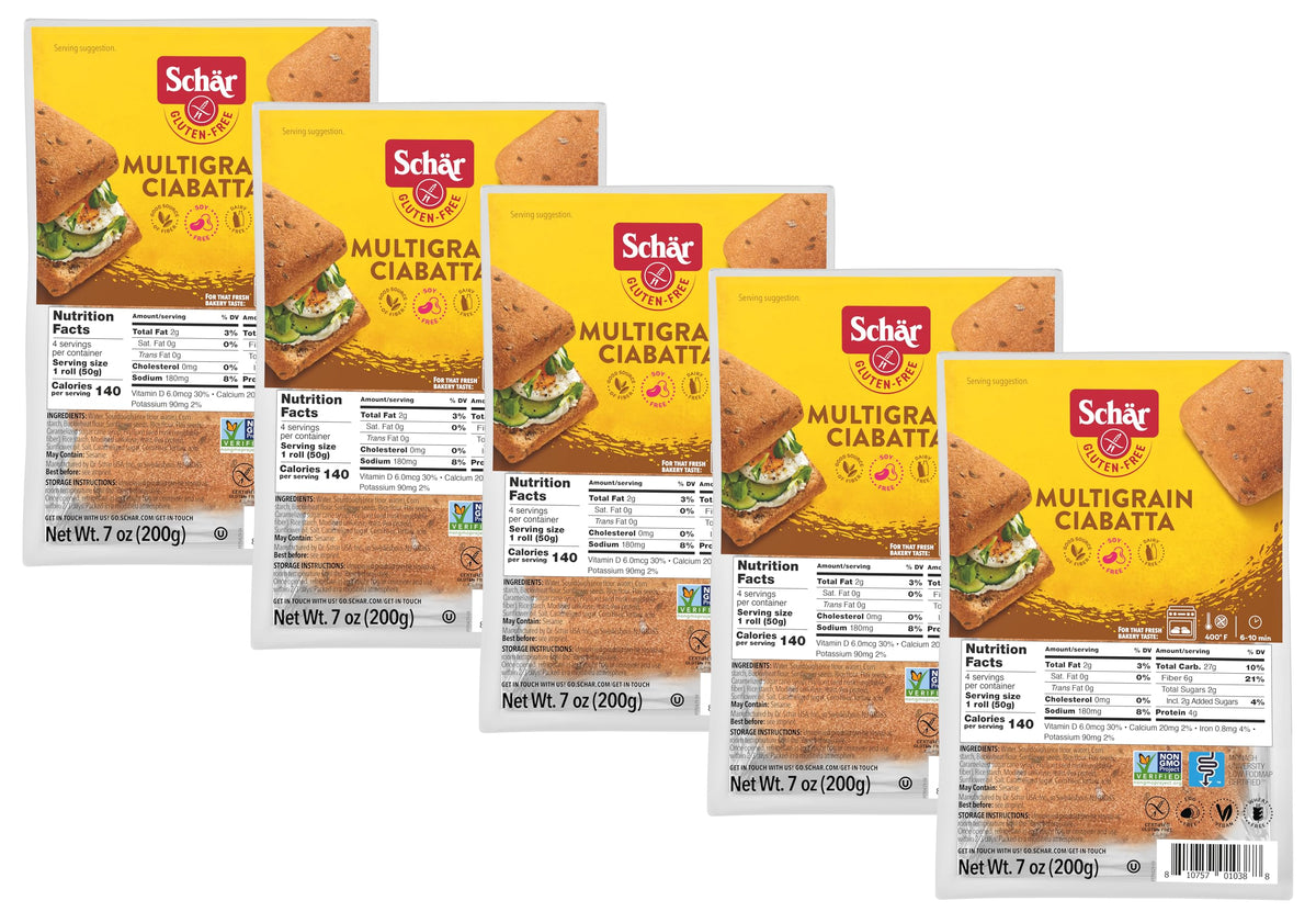 Schar Multigrain Ciabatta Bread by Schär – 7 Ounce (Pack of 5)