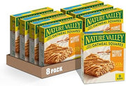 Nature Valley Soft-Baked Oatmeal Squares, Peanut Butter Breakfast Snacks, 6 ct, 7.44 OZ (Pack of 8)