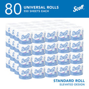 Standard Roll Toilet Paper by Scott Professional – 550 Sheet (Pack of 80), Paper, White, Pack of 80, Model 04460
