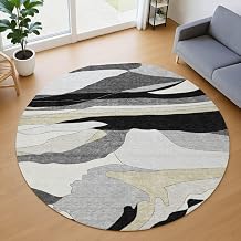 Addison Rugs Chantille ACN2777 Black 8' x 8' Indoor/Outdoor, Machine Washable, Easy Clean, Non Shedding, Bedroom, Living Room, Dining Room, Kitchen, Patio Round Rug