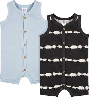 Gerber Baby Boys' 2-Pack Short Leg Romper