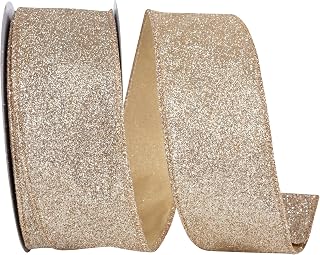 Reliant Ribbon Glitter Metallic Display Value Wired Edge, Gold/Silver, 2-1/2 Inch, 25 Yards