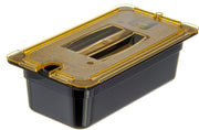 Carlisle FoodService Products Third Size 1 pack / Amber / Handled Notched Lid Storage & Transport