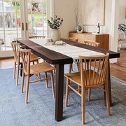 Devoko 6 Person Acacia Wood Dining Table for Kitchen,Espresso | Farmhouse Kitchen Table for 6 for Indoor Outdoor Mesa De Comedor