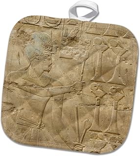 Egypt, Luxor, Luxor Temple, Hieroglyphics-AF14 CMI0389 - Cindy Miller Hopkins 8x8 Potholder