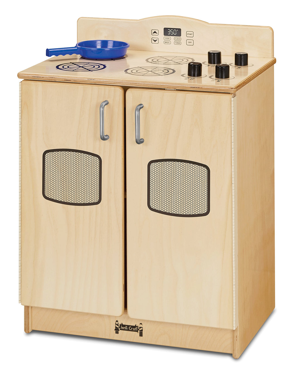 Culinary Creations Play Kitchen Stove by Jonti-Craft – 27 inches (H) x 20 inches (W) x 15 inches (D), Metal, Natural Wood, Model 2409JC