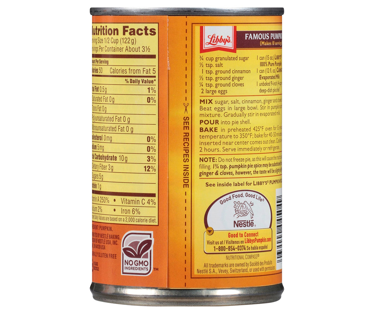 100% Pure Pumpkin - 15oz by Libby's – 15 Ounce (Pack of 2), Pack of 2