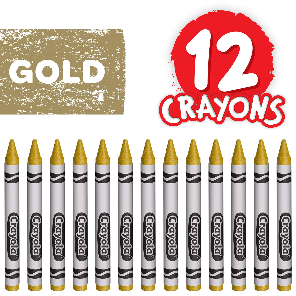 Crayola Gold / 12 Count (Pack of 1) / classic Crayons