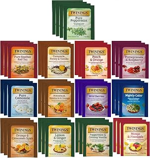 Twinings Assorted Herbal, Naturally Caffeine-Free Tea Bag Sampler, 40 Count