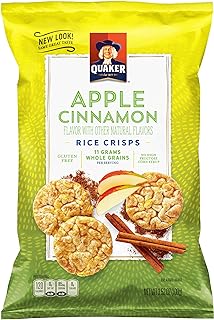 Quaker Rice Crisps, Apple Cinnamon, 3.52 Ounce, Pack of 6 (Packaging May Vary)