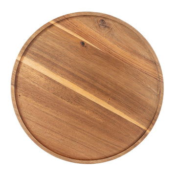 Acacia Wood Lazy Susan Turntable by Tablecraft – 13" Diameter, Acacia Wood, Brown, Model 11828