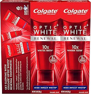Colgate Optic White Renewal Teeth Whitening Toothpaste, High Impact White, 3 Oz Tube, 3 Pack