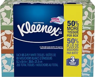 Kleenex Everyday Facial Tissues, Low Count Flat, 85 ct, 3 Pack