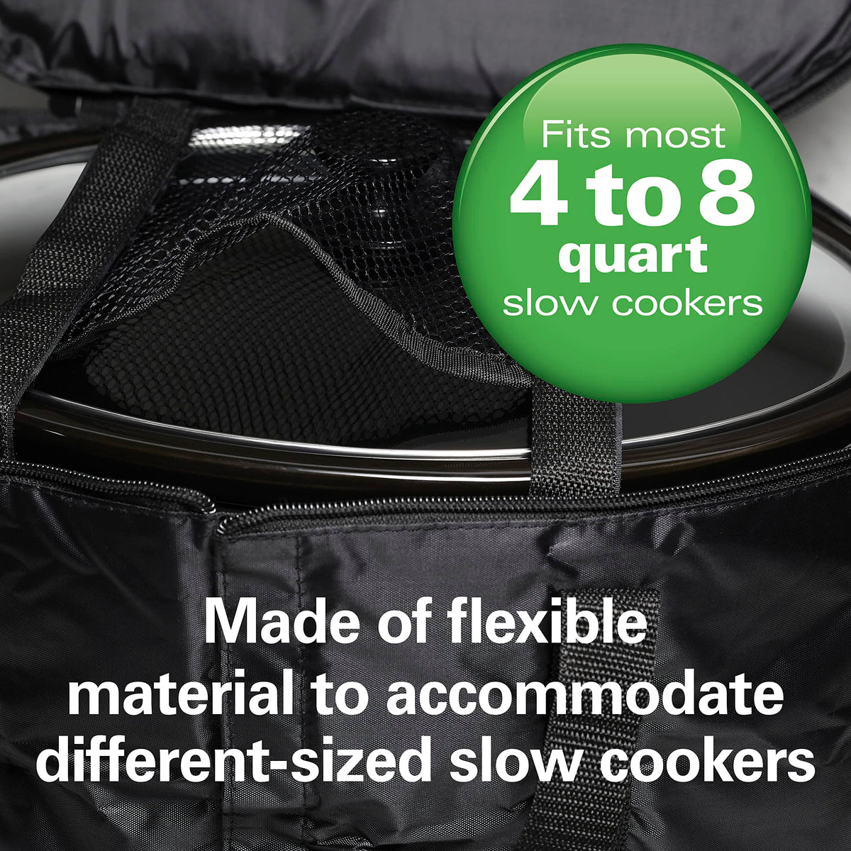 Hamilton Beach Fits 4-8 Quarts (Pack of 3) / Black / Portable Slow Cooker Travel Bag Accessories