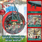 Shappy Wreath Storage Bag, 24 Inch Diameter, Clear with Red Trim, Set of 8
