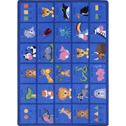 Friendly Phonics Animals 7'8" x 10'9" Area Rug in Color Multi by Joy Carpets – 7'8" x 10'9" (Rectangular), Nylon, Multi Color, Model 2060D
