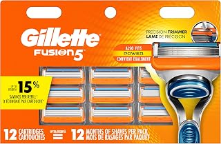 Gillette Fusion5 Men's Razor Blades, 12 Blade Refills