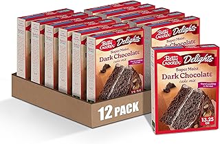 Betty Crocker Delights Super Moist Dark Chocolate Cake Mix, 13.25 oz, 12 pk