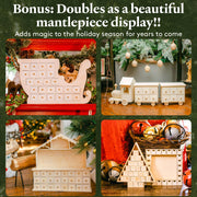 Woodpeckers Wooden Advent Calendar, 13.5 x 14.9 Inch House with 24 Drawers, Unfinished