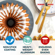 Nordic Ware Bundt, 10-Cup (Pack of 3) / Bundt Pan / Gold Bundt Pans