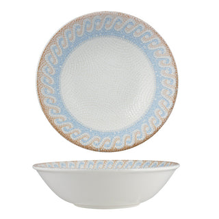 Ariane Fine Porcelain Cruise Amalfi Porcelain Bowl, 11.83 oz., 6/Case - Athena White Tan Wave Rim