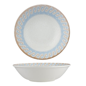 Ariane Fine Porcelain Cruise Amalfi Porcelain Bowl, 11.83 oz., 6/Case - Athena White Tan Wave Rim