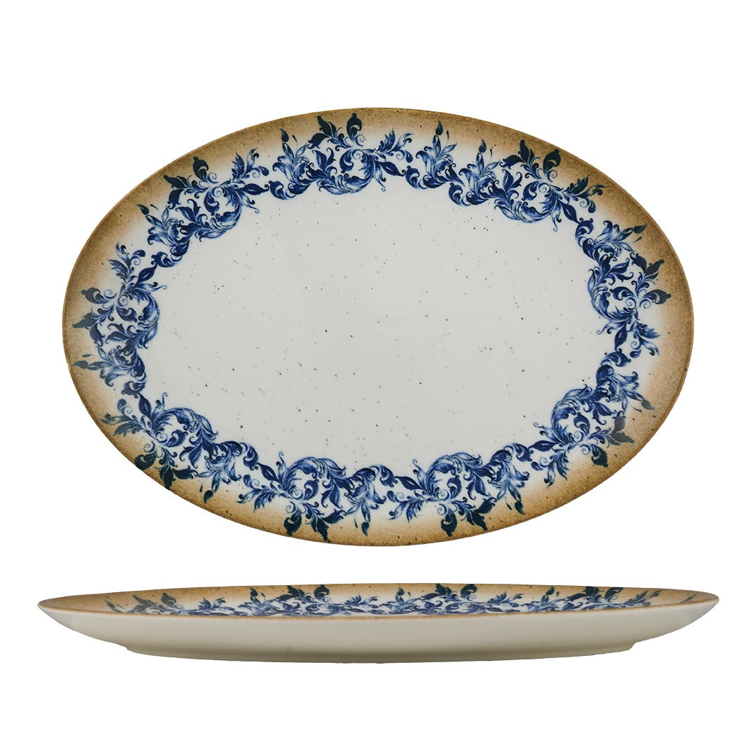 Ariane Fine Porcelain DTIARN11K015001 Cruise Amalfi Porcelain Platter, 6 9/16" x 9 7/16", 12/Case - Default Title
