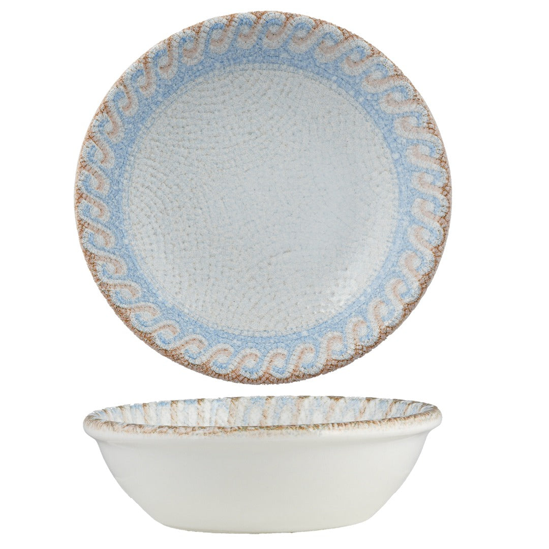 Ariane Fine Porcelain Cruise Tangier Porcelain Bowl, 10.14 oz., 12/Case - Beige Blue White