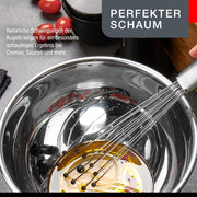 PRIMELINE Ball Whisk - Nylon Balls Hand Whisk Ideal for Coated Pots and Pans Whisk by GEFU – 6.2, High-quality stainless steel / plastic, Silver, Model 29239