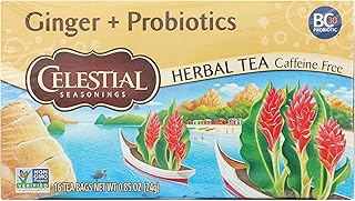 Celestial Seasonings Ginger & Probiotics Herbal Tea, 16 CT