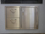 32" Natural Gas Grill - - with Made in USA 32" Door/Drawer Combination Package Deal by Lion Premium Grills – Stainless Steel, Silver, Model L75000