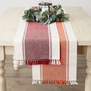 DII Dobby Stripe Table Runner, 13 x 72 Inch, Burnt Orange