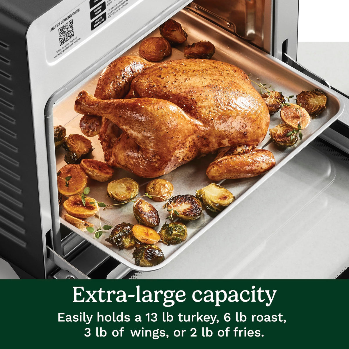 15-in-1 Extra-Large Digital Air Fryer Oven with 9"x13" 2-in-1 Pan by Cuisinart – 18.6"(L) x 15.0"(W) x 16.25"(H), 0.9 cubic_feet, Stainless Steel, Model TOA-112