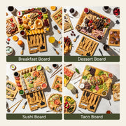Smirly Bamboo Charcuterie Board Set, 15.7 x 13.3 Inch