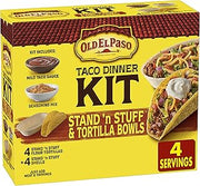 Old El Paso Shells and Tortilla Bowls, Hard & Soft Taco Dinner Kit, 9.4 oz