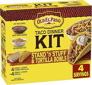 Old El Paso Shells and Tortilla Bowls, Hard & Soft Taco Dinner Kit, 9.4 oz