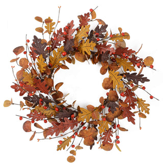 YNYLCHMX Fall Wreath, 20 Inch Diameter, Pinecones Artificial Wreath