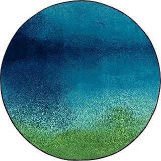 Joy Carpets Colorwash 13'2" Round Area Rug in Color Marine
